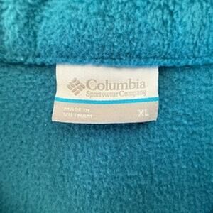 Columbia Women's Full Zip Aqua Blue Fleece Vest XL Pockets Outdoor Layer
